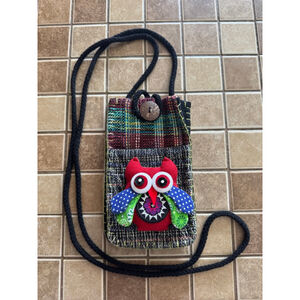 Women's Unbranded Multi-color Plaid Owl Crossbody Bag One Size